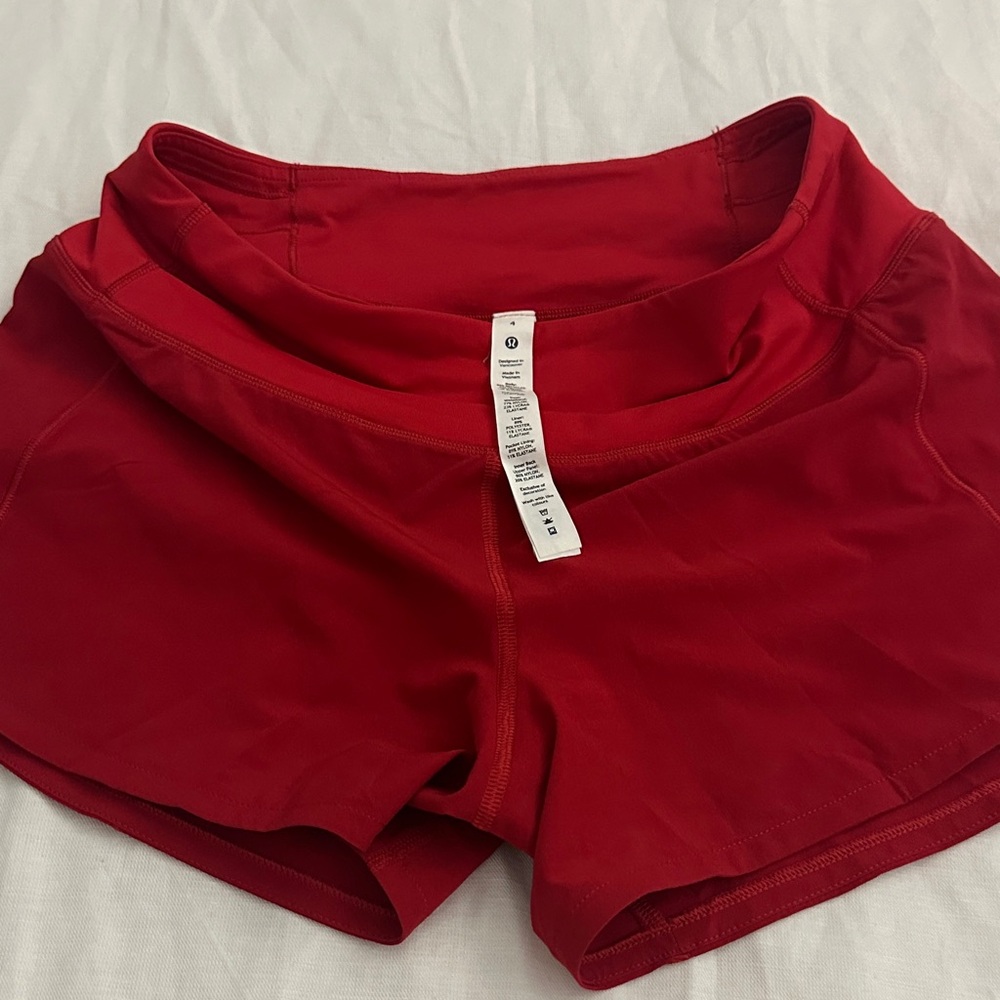 Lululemon Athletica Bold Red Athletic Shorts